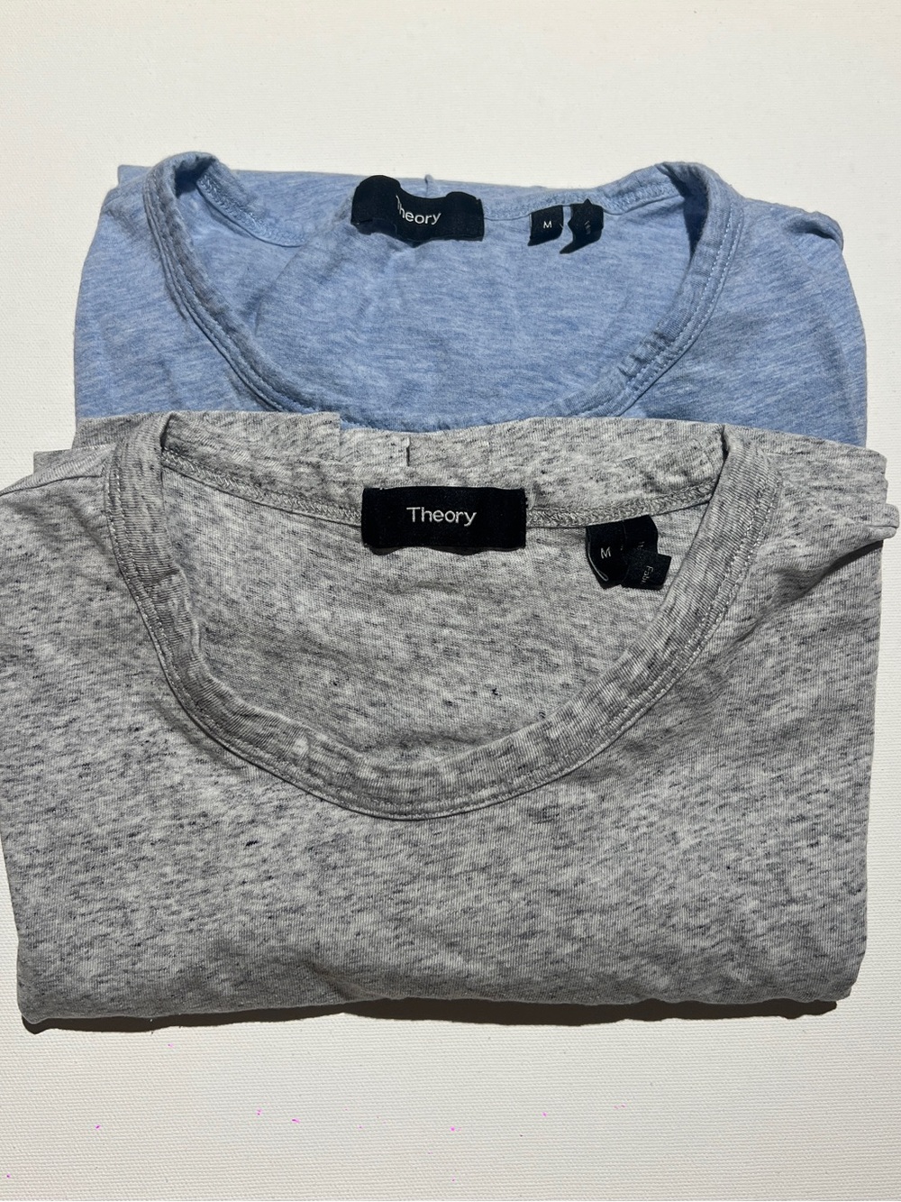 Theory Men’s Light Blue and Heather Gray Crewneck Tees